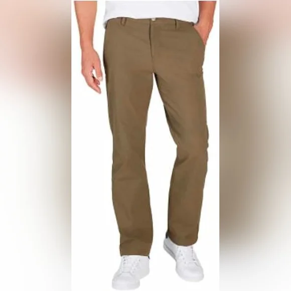 Men's Casual Straight-Leg Chino Pants - Brown - Picture 1 of 12